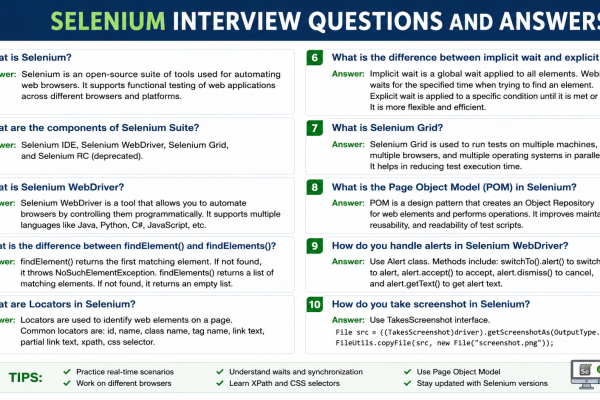 selenium interview questions and answers